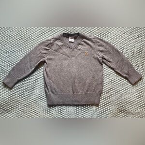 GAP Gray V-Neck Sweater with Teddy Bear baby GAP Logo
